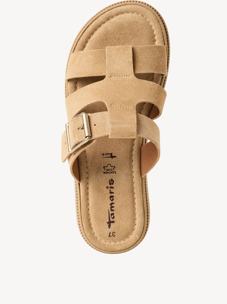 Leather Mule - beige, BEIGE SUEDE, hi-res