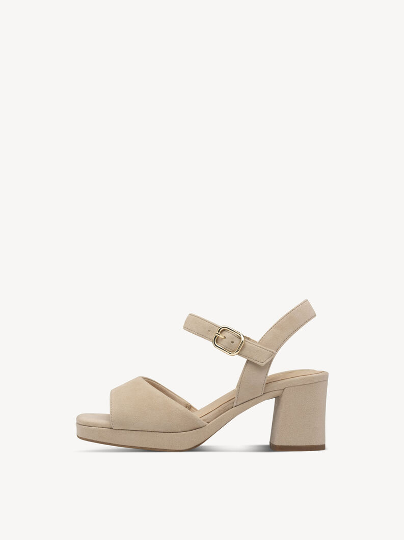 Heeled sandal, BEIGE SUEDE, hi-res