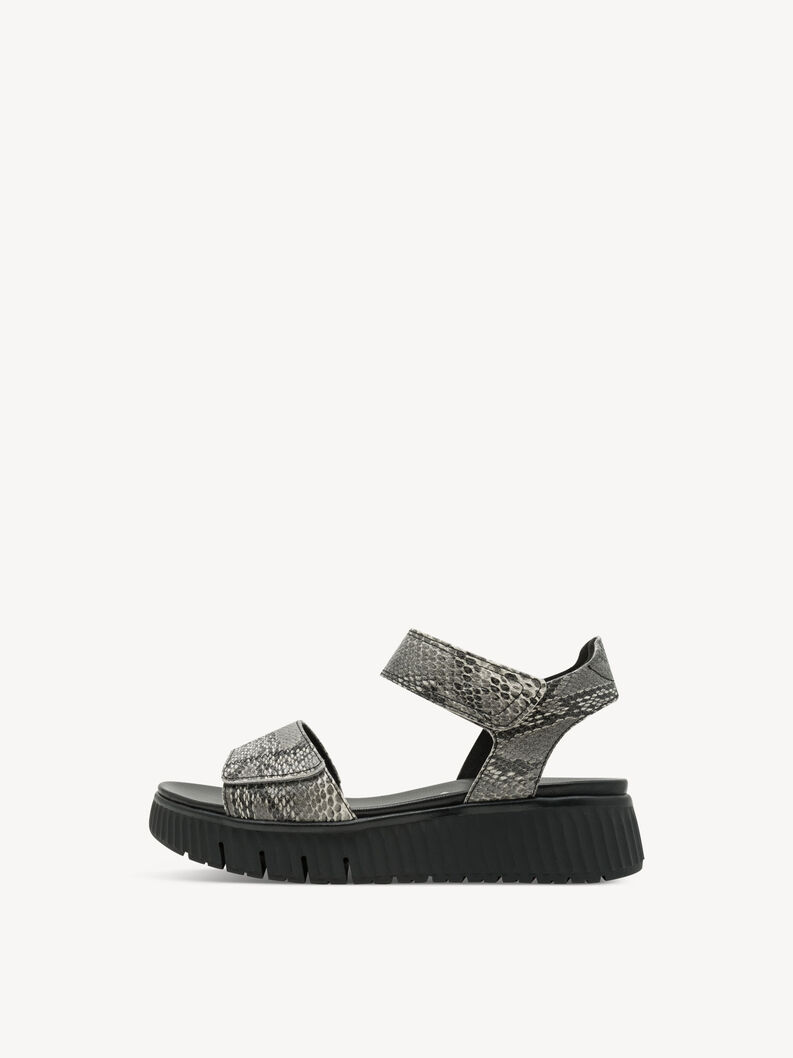 Sandale en cuir - noir, BLACK SNAKE, hi-res