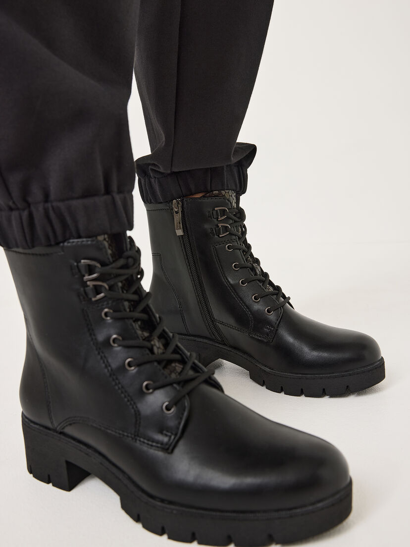 Enkellaarsje - zwart, BLACK MATT struc., hi-res