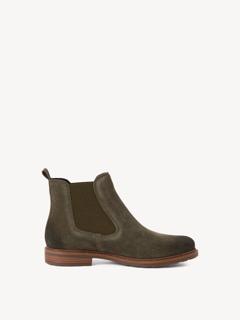 Leren Chelseaboot - khaki, OLIVE SUEDE, hi-res