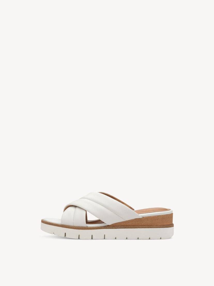 Leren Slipper - wit, WHITE, hi-res