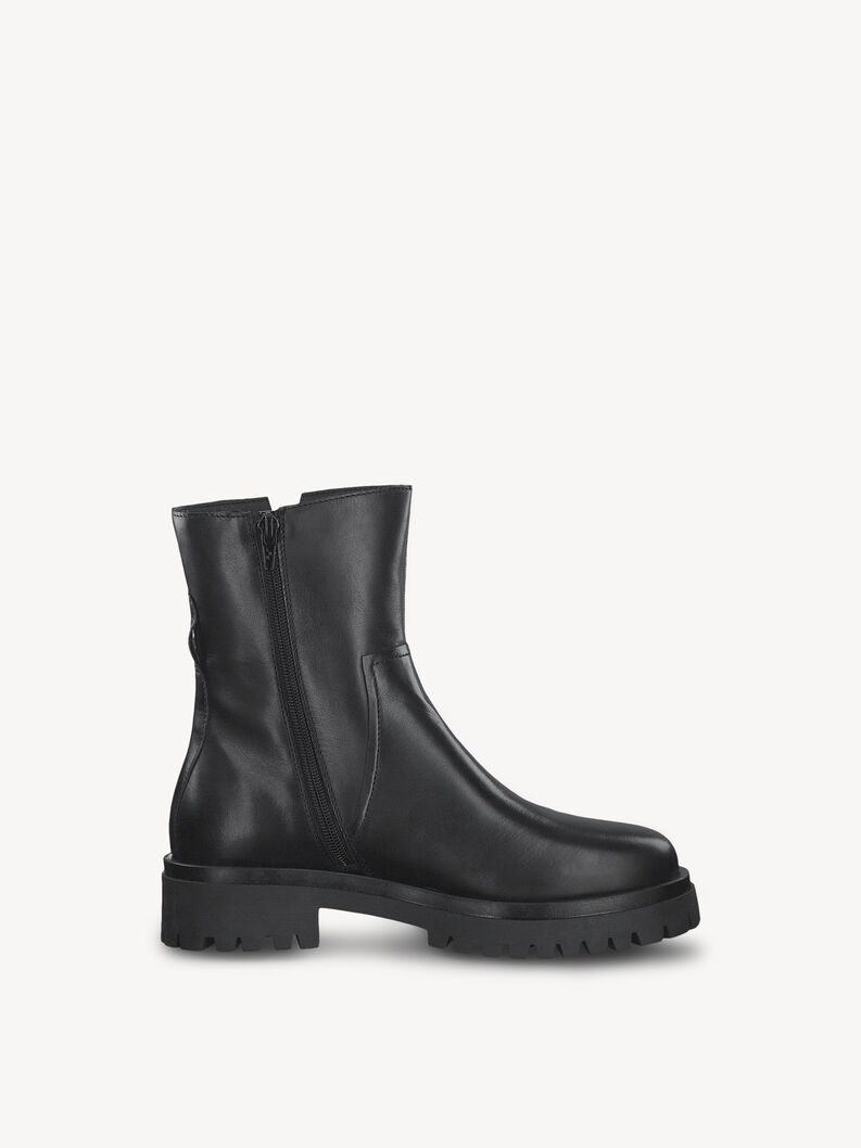 Lederstiefelette - schwarz, BLACK, hi-res