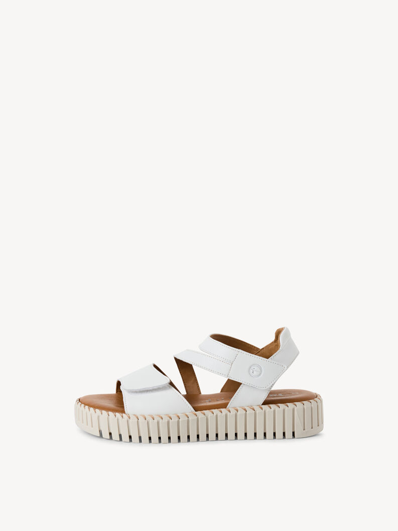 Ledersandalette - weiß, WHITE LEATHER, hi-res