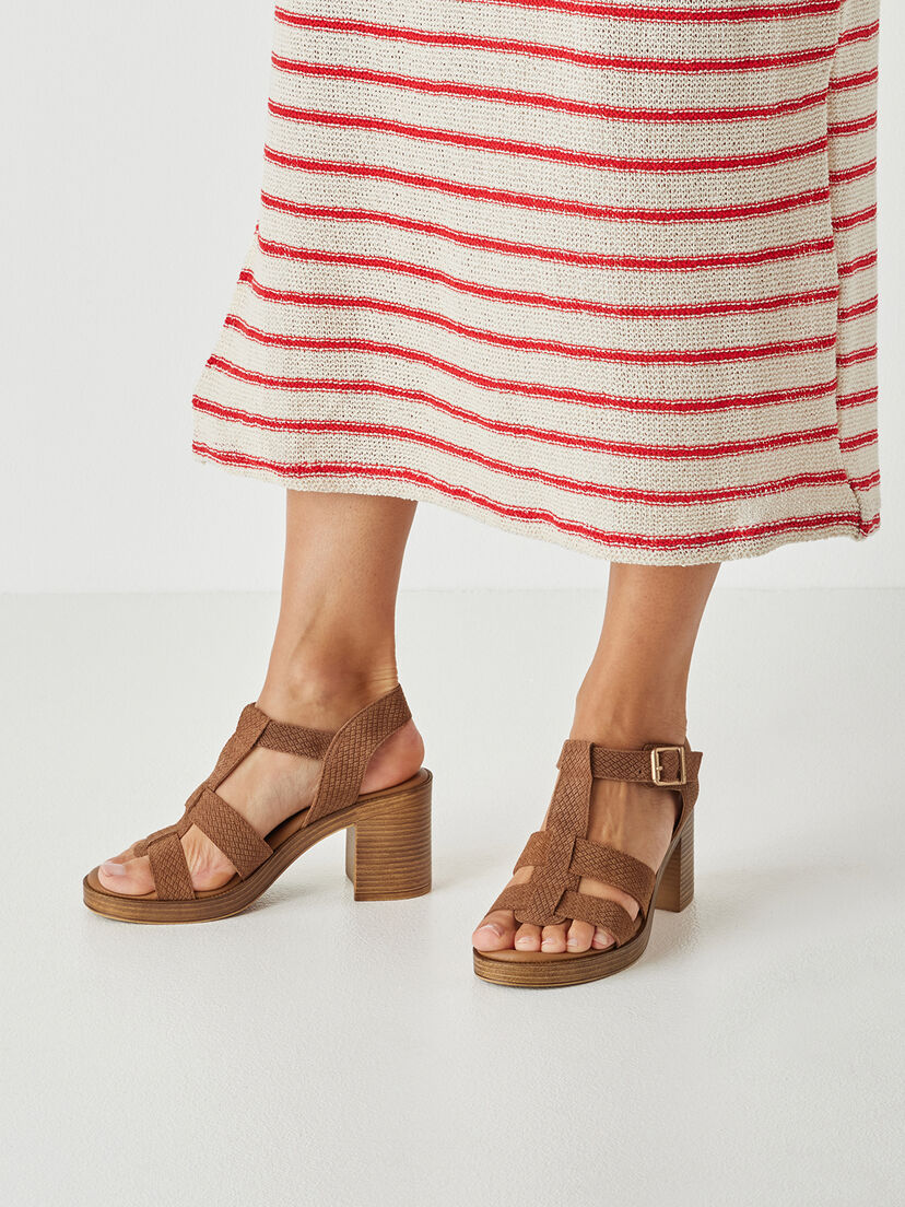 Leren Sandaaltje - bruin, BROWN STRUCT., hi-res