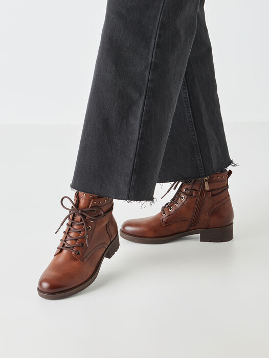 Enkellaarsje, cognac, hi-res