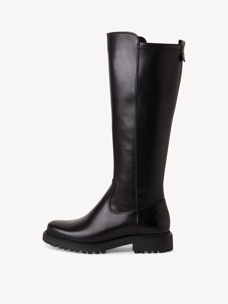 Leather Boots - black, BLACK, hi-res