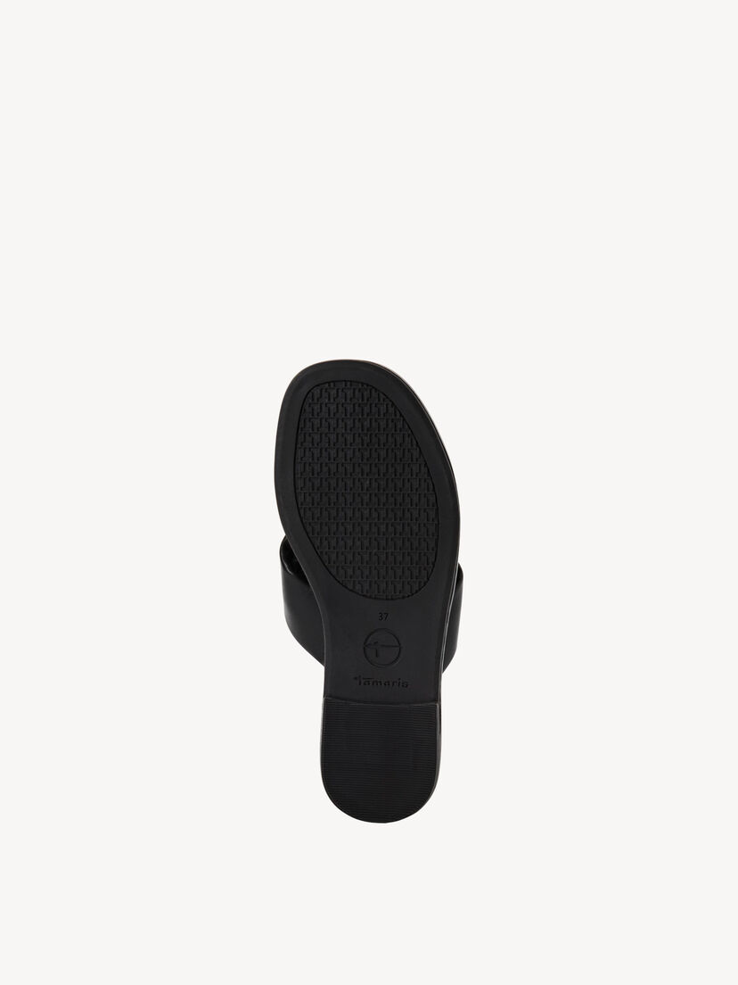 Leren Slipper - zwart, BLACK, hi-res