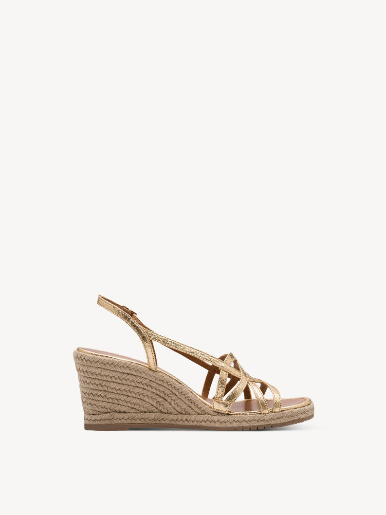 Heeled sandal - metallic, gold, hi-res