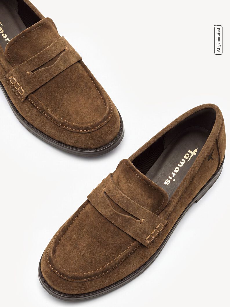 Slipper en cuir - marron, 310, hi-res