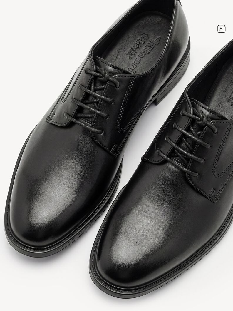 Lederhalbschuh - schwarz, BLACK, hi-res