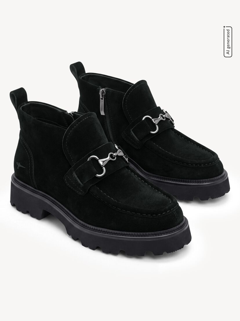 Leren Enkellaarsje - zwart, BLACK SUEDE, hi-res