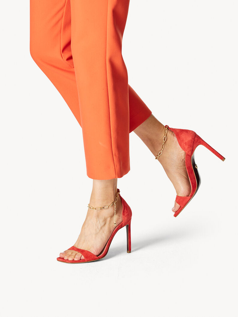 Kožené sandálky - červená, FIRE, hi-res