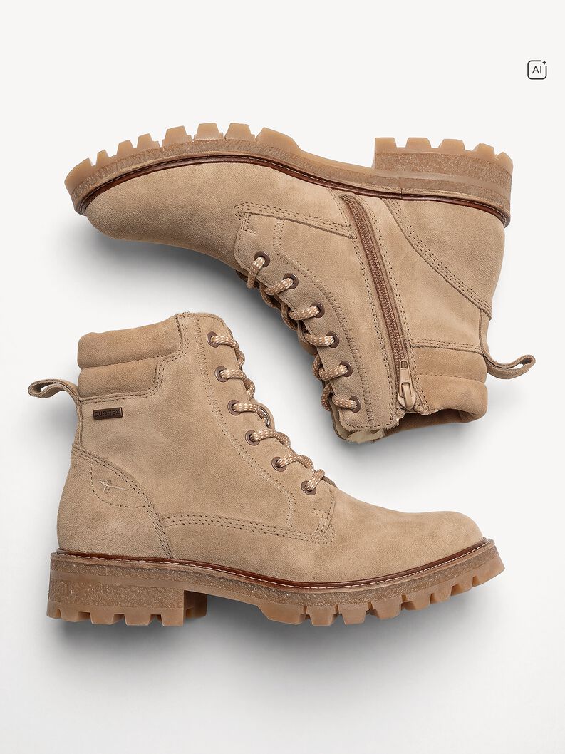 Lederstiefelette - beige Warmfutter, BEIGE, hi-res