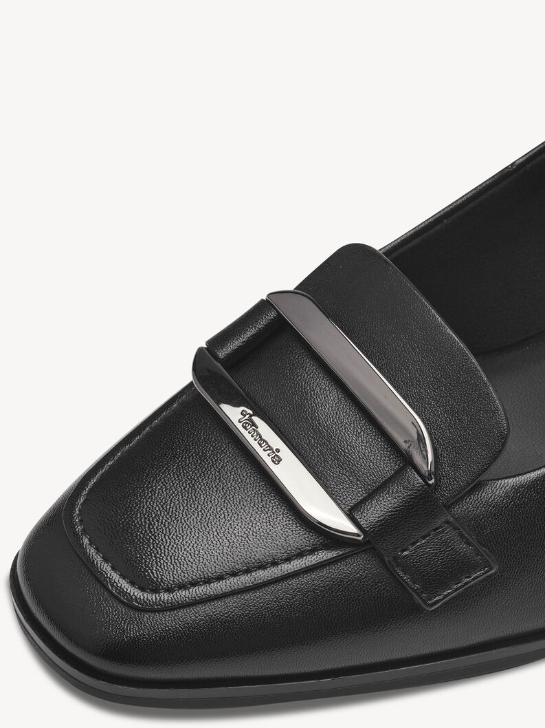 Escarpin en cuir - noir, BLACK, hi-res