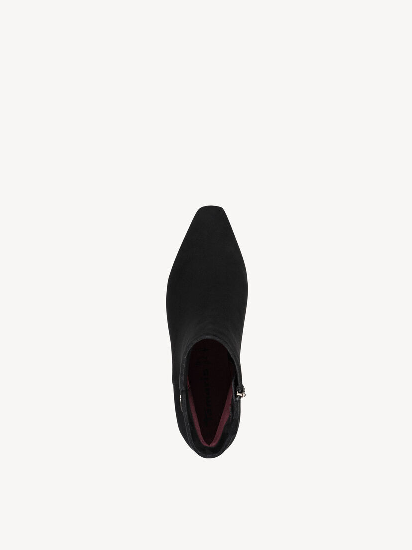 Leren Enkellaarsje - zwart, BLACK, hi-res