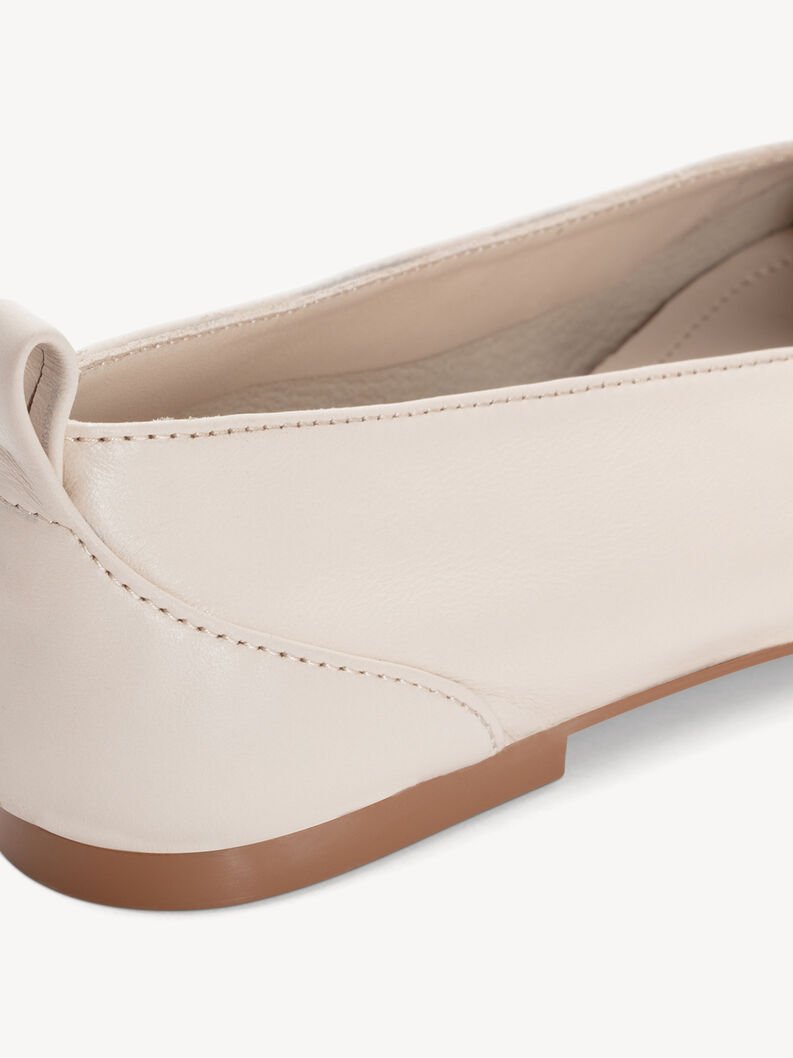 Lederballerina - beige, IVORY, hi-res