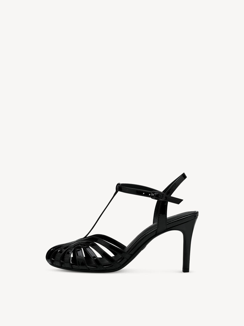 Heeled sandal - black, BLACK PATENT, hi-res