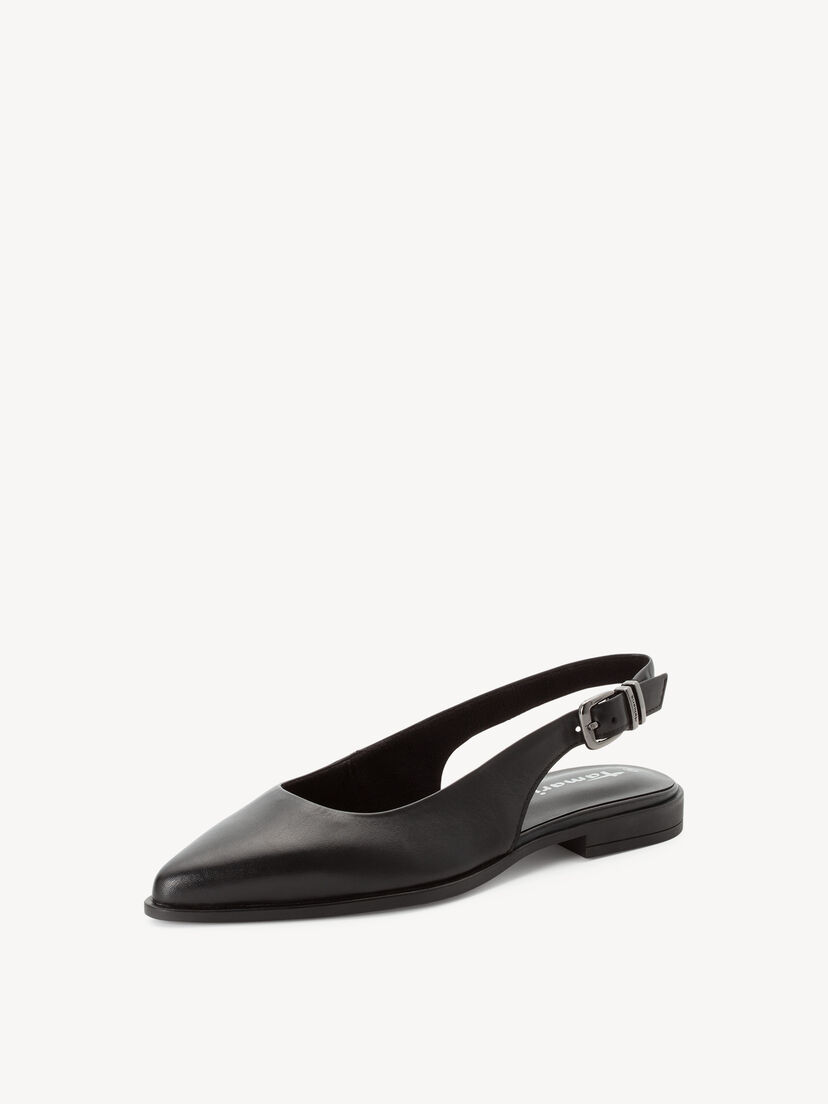 Leren Slingpumps - zwart, BLACK LEATHER, hi-res