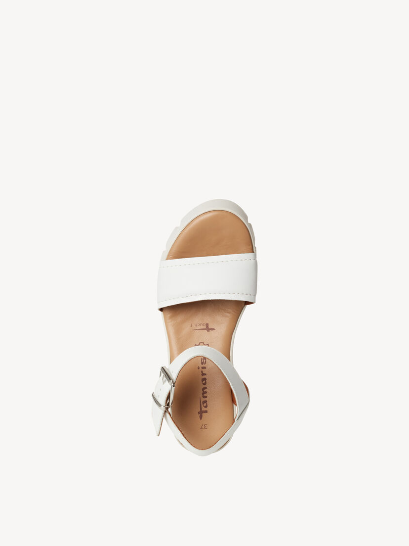 Leren Sandaaltje - wit, WHITE LEATHER, hi-res