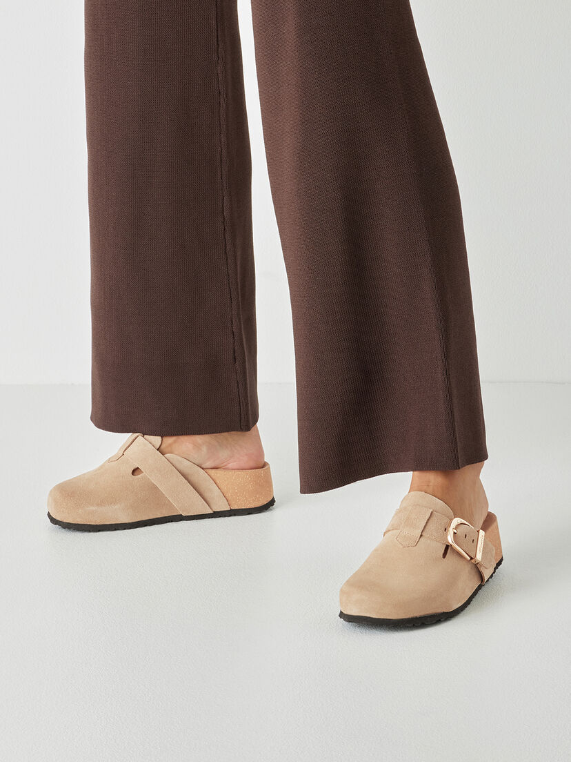 Leren Slipper - beige, TAUPE, hi-res