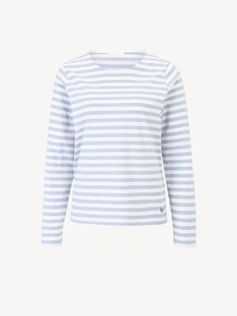 Longsleeve Shirt - blue, Blue Heron/Bright White Stripe, hi-res