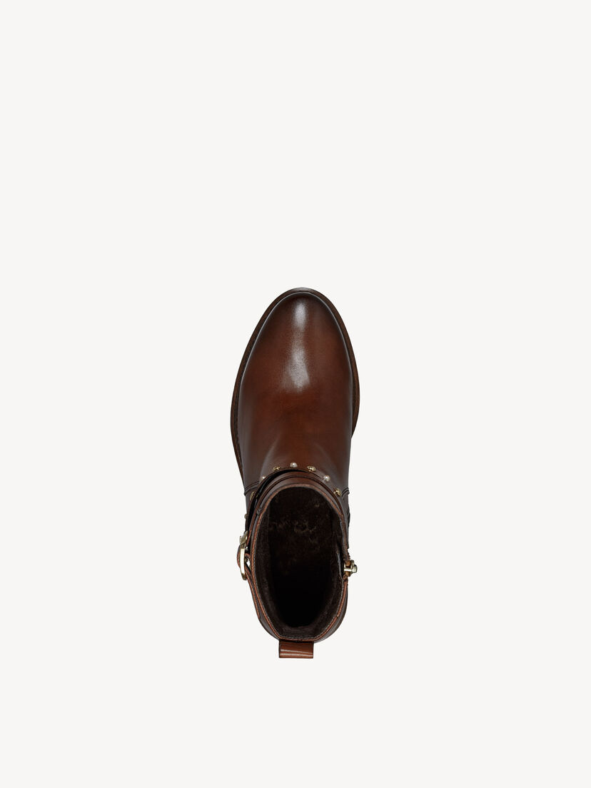 Leren Enkellaarsje - bruin, cognac, hi-res