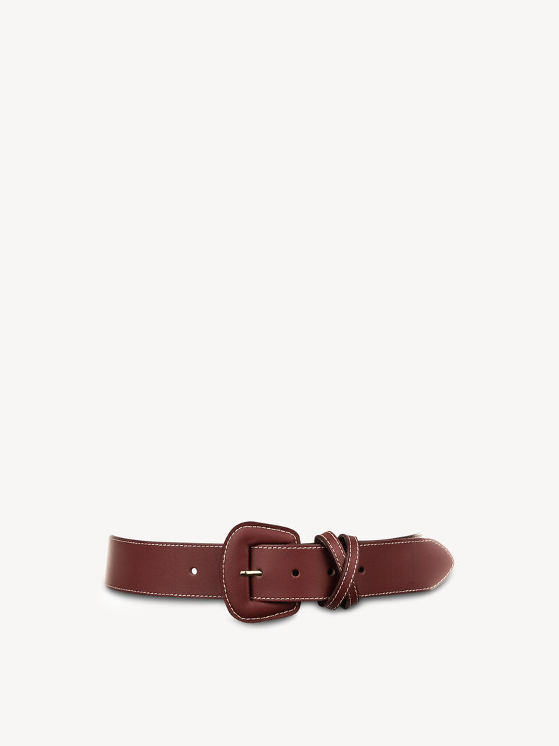 Leather Waist belt - red, bordeaux, hi-res
