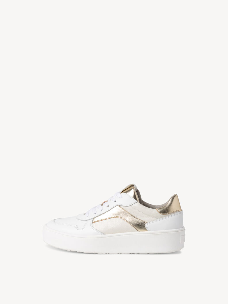 Sneaker - hvid, WHITE/GOLD, hi-res