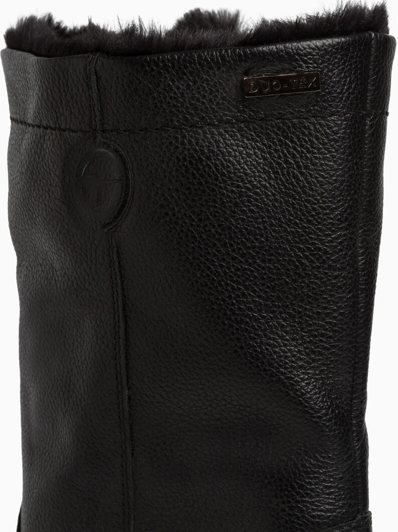 Lederstiefelette - schwarz Warmfutter, BLACK, hi-res