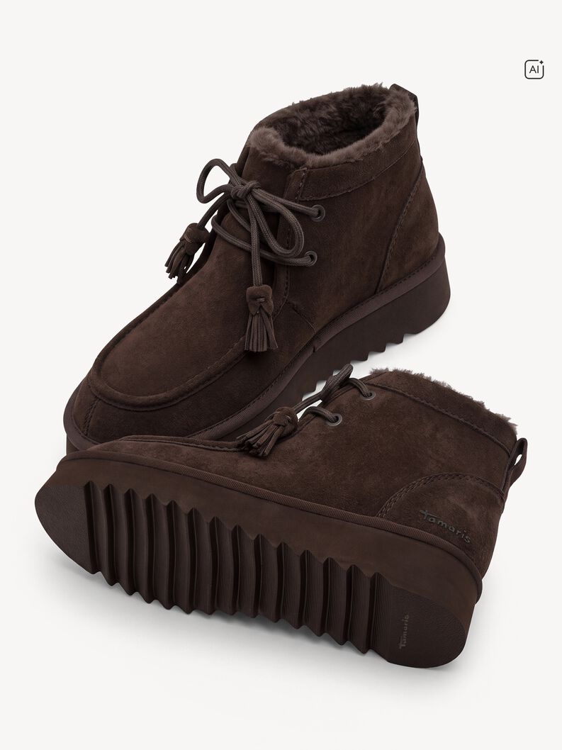 Lederstiefelette - braun Warmfutter, MOCCA, hi-res