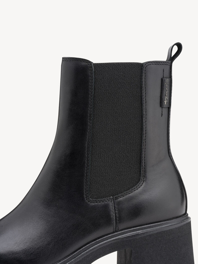 Bottine Chelsea en cuir - noir, BLACK, hi-res