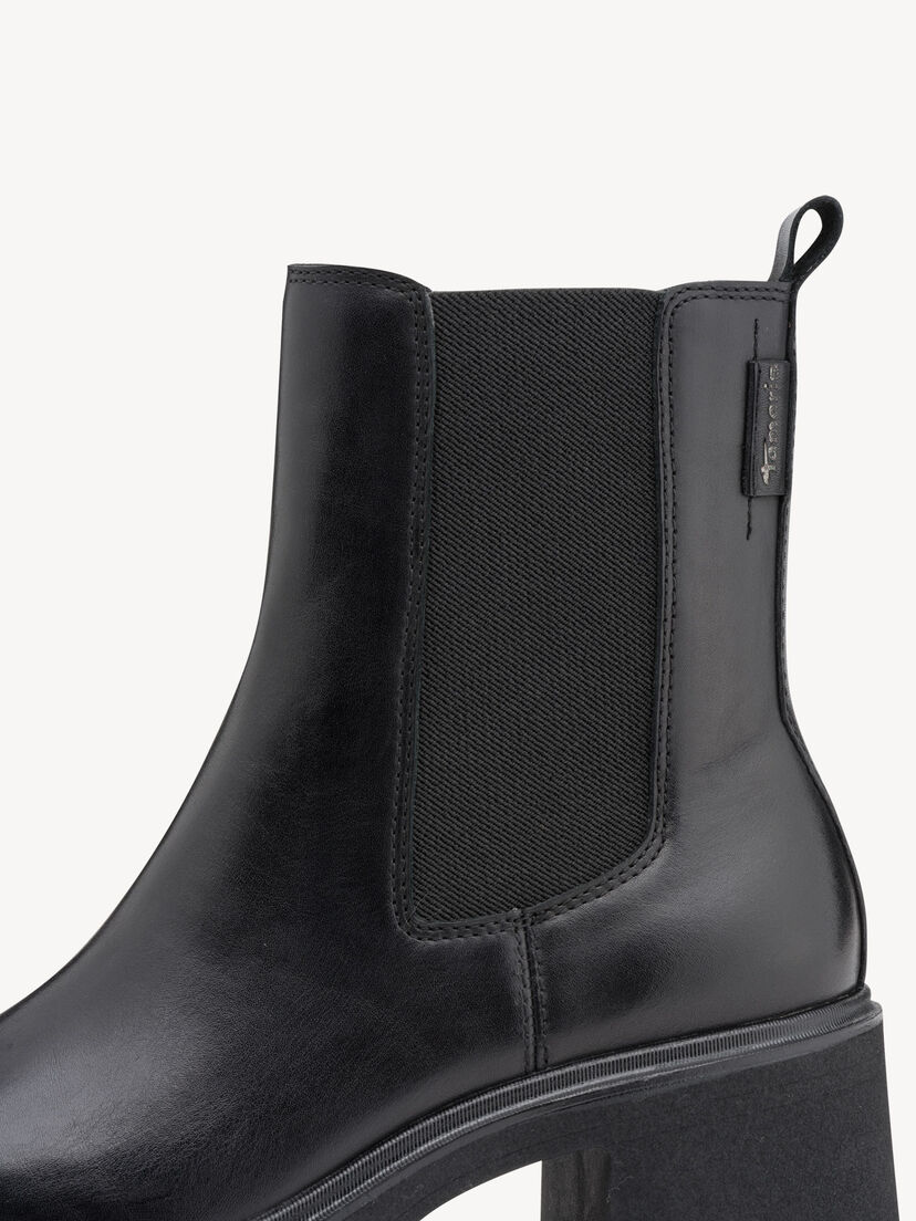 Leren Chelseaboot - zwart, BLACK, hi-res