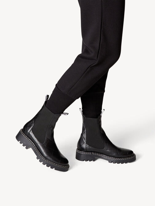 Leder Chelsea Boot - schwarz, BLACK STRUCT., hi-res