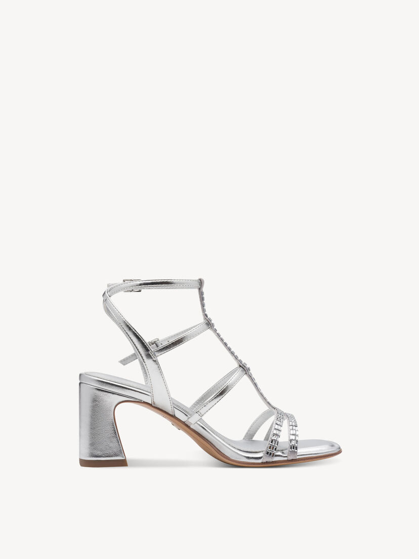 Sandaaltje - metallic, SILVER, hi-res