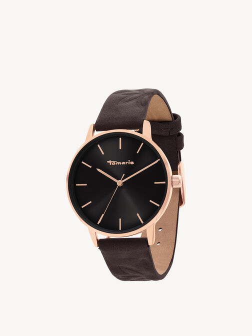 Uhr, roségold-glossy schwarz, hi-res