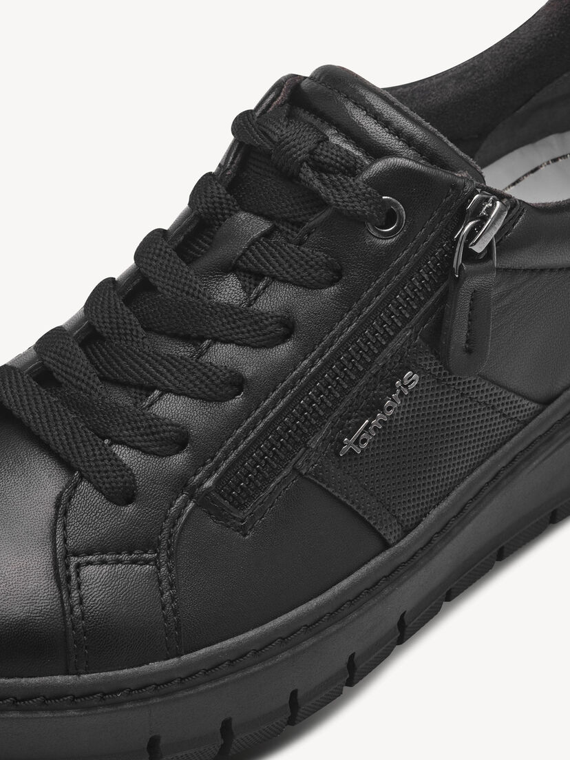 Leren Sneaker - zwart, BLACK, hi-res