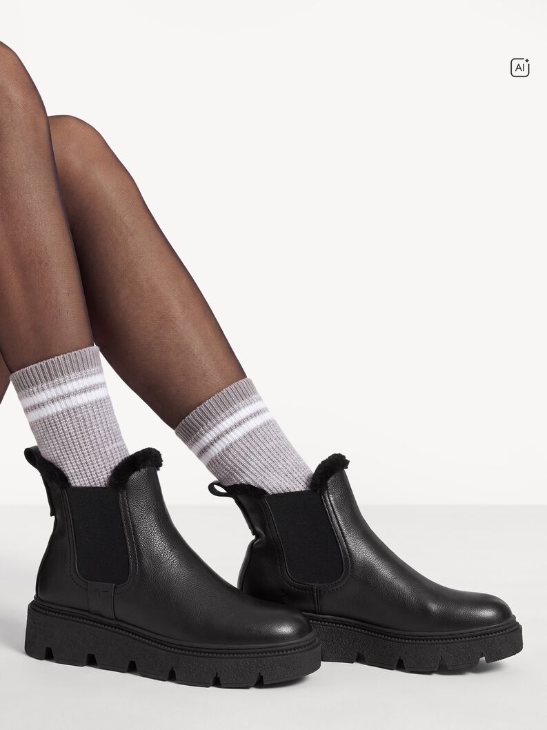 Bootie, BLACK LEATHER, hi-res