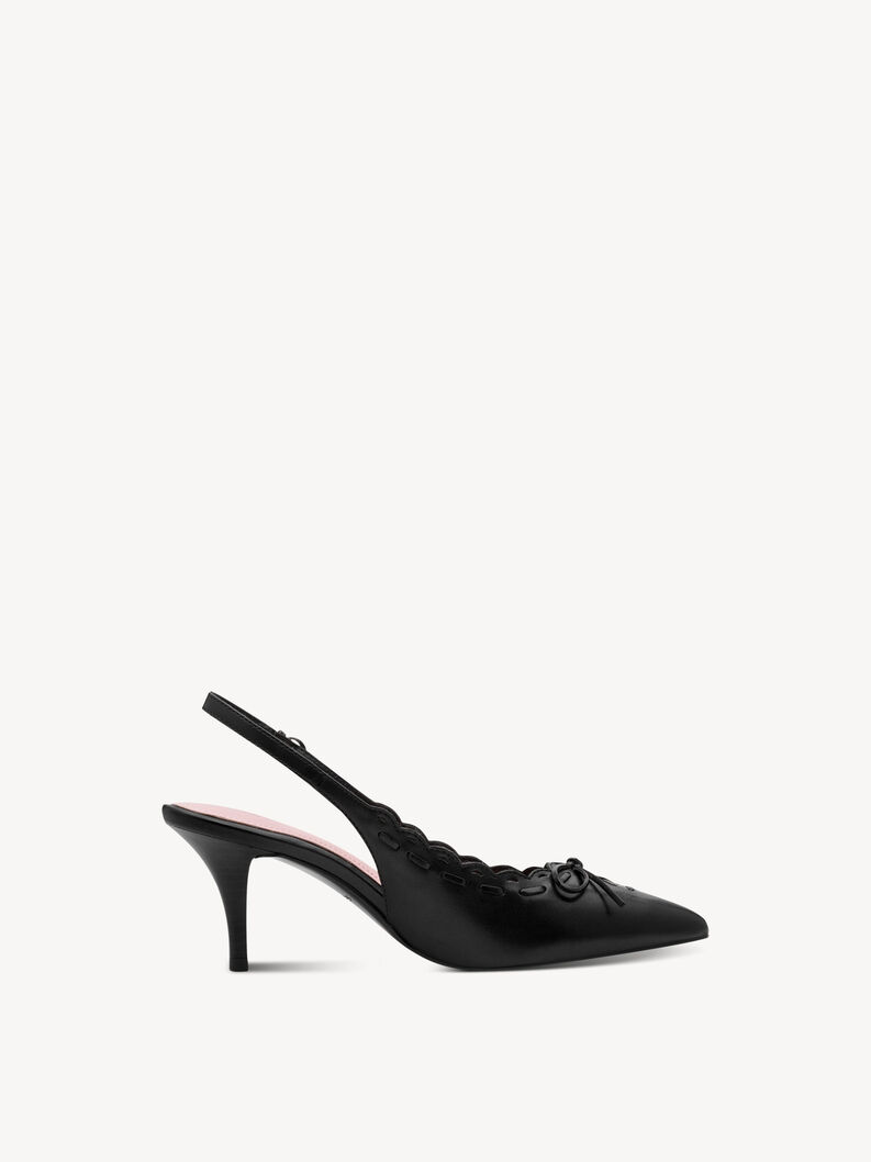 Leather sling pumps - black, BLACK, hi-res