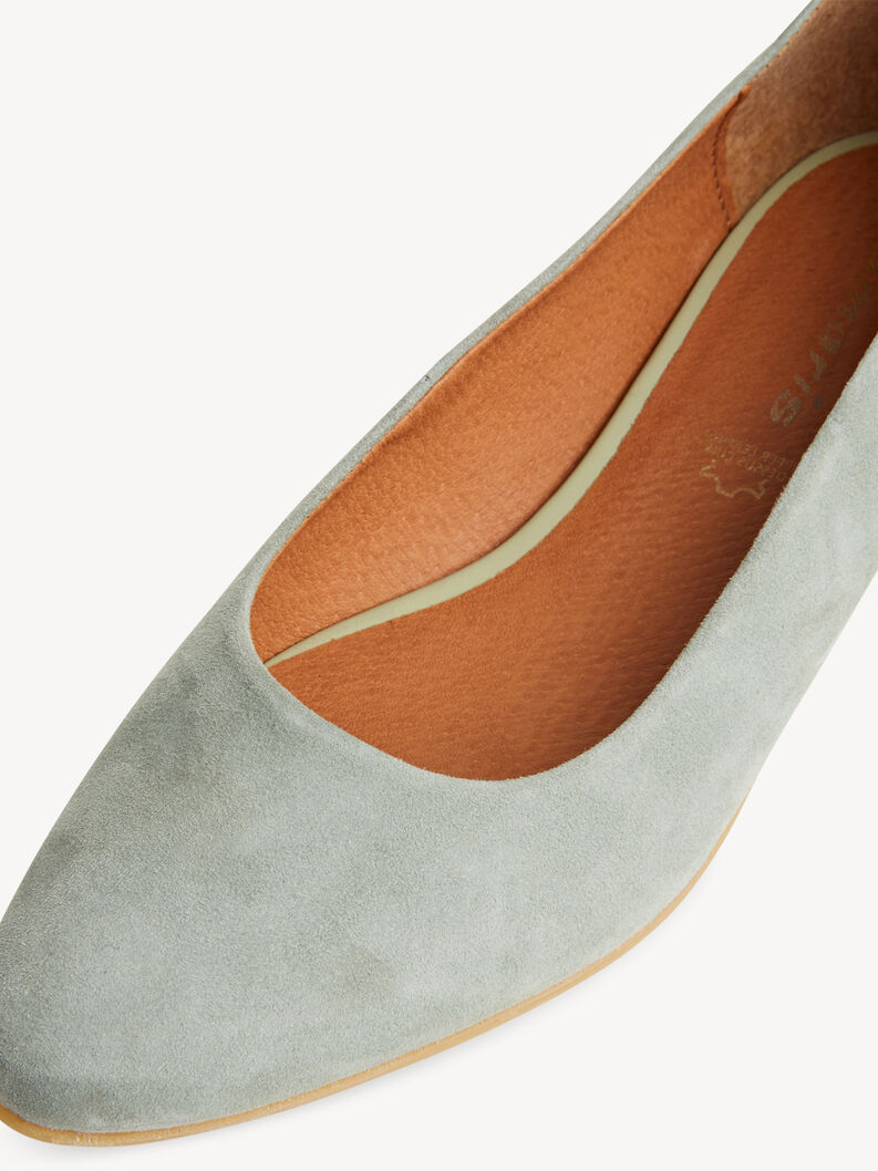 Ballerine en cuir - vert, SAGE, hi-res