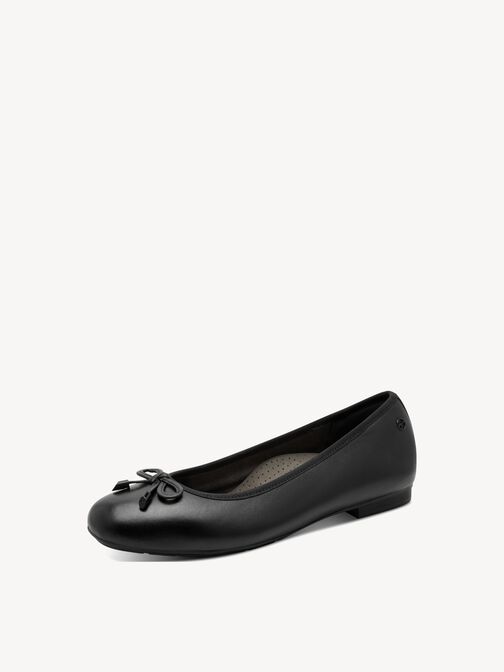 Ballerine en cuir, BLACK, hi-res