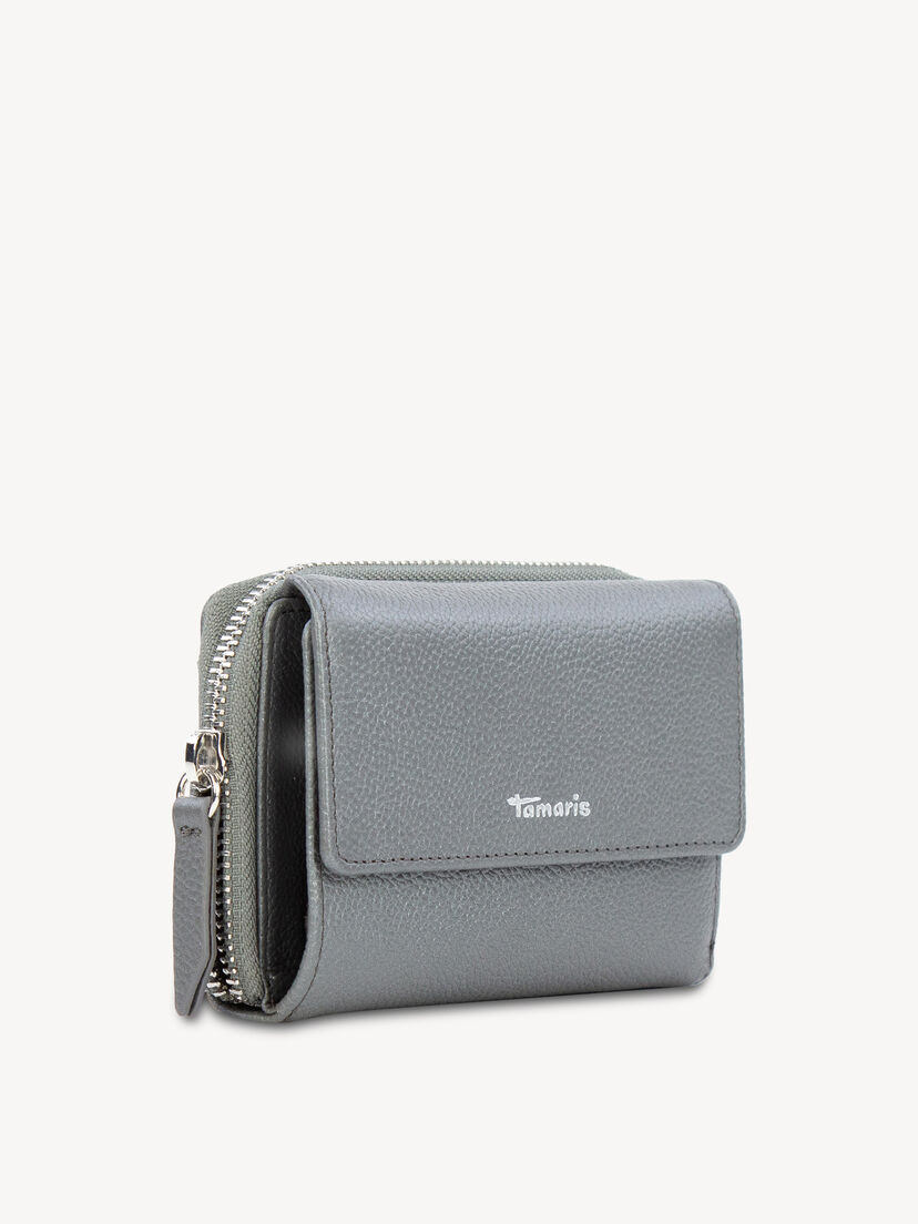 Leren Portemonnee - zilver, darksilver, hi-res