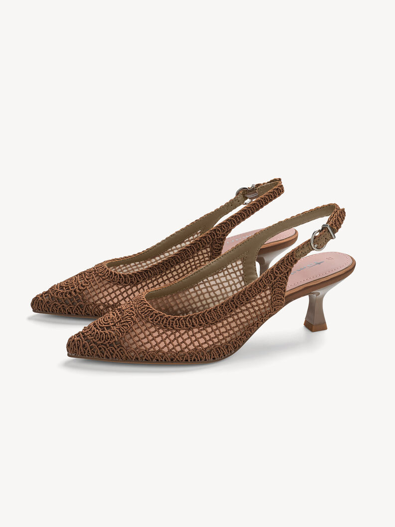 Slingpumps, BROWN, hi-res