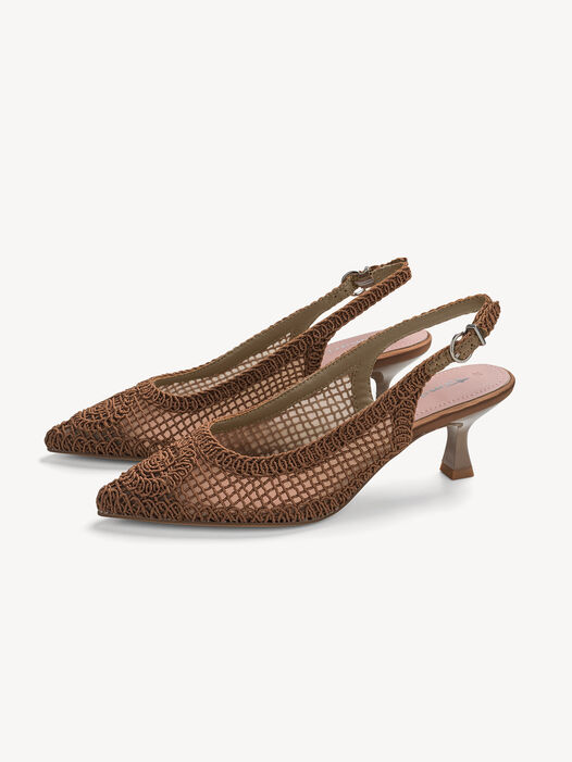 Slingpumps, BROWN, hi-res