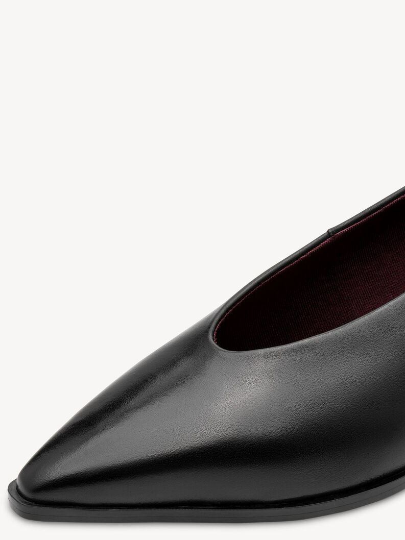 Escarpin en cuir - noir, BLACK LEATHER, hi-res