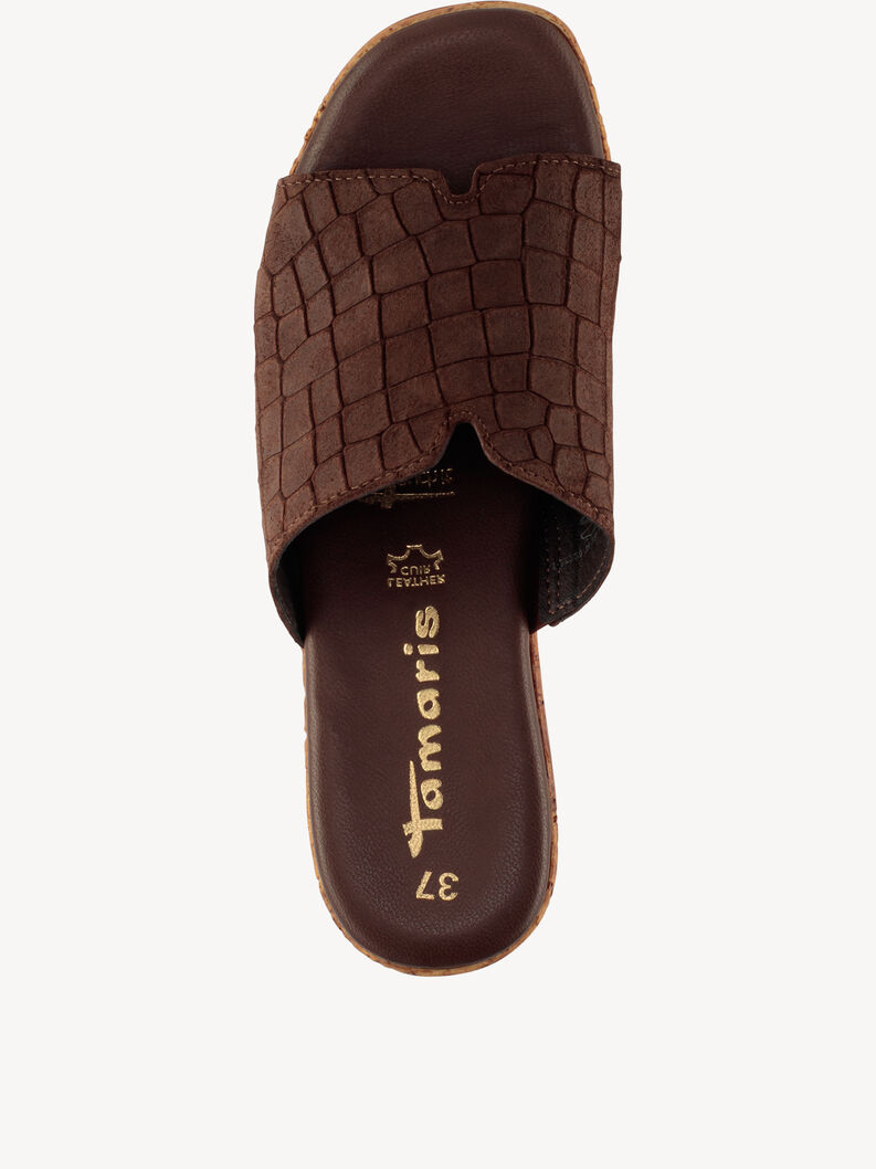 Lederpantolette - braun, MOCCA STRUCT., hi-res