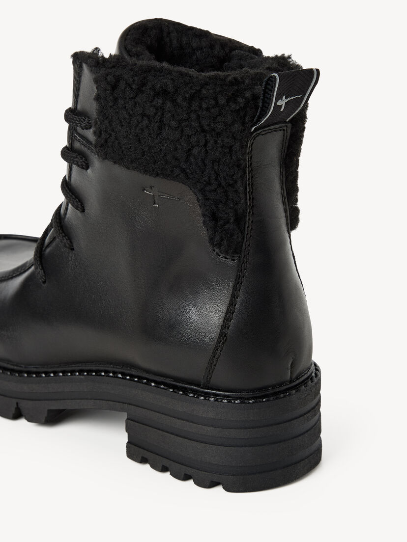 Enkellaarsje - zwart warme voering, BLACK LEATHER, hi-res
