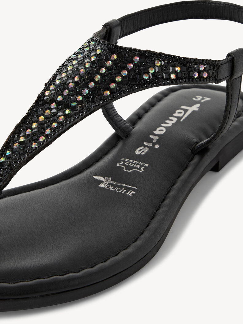 Ledersandale - schwarz, BLACK GLAM, hi-res