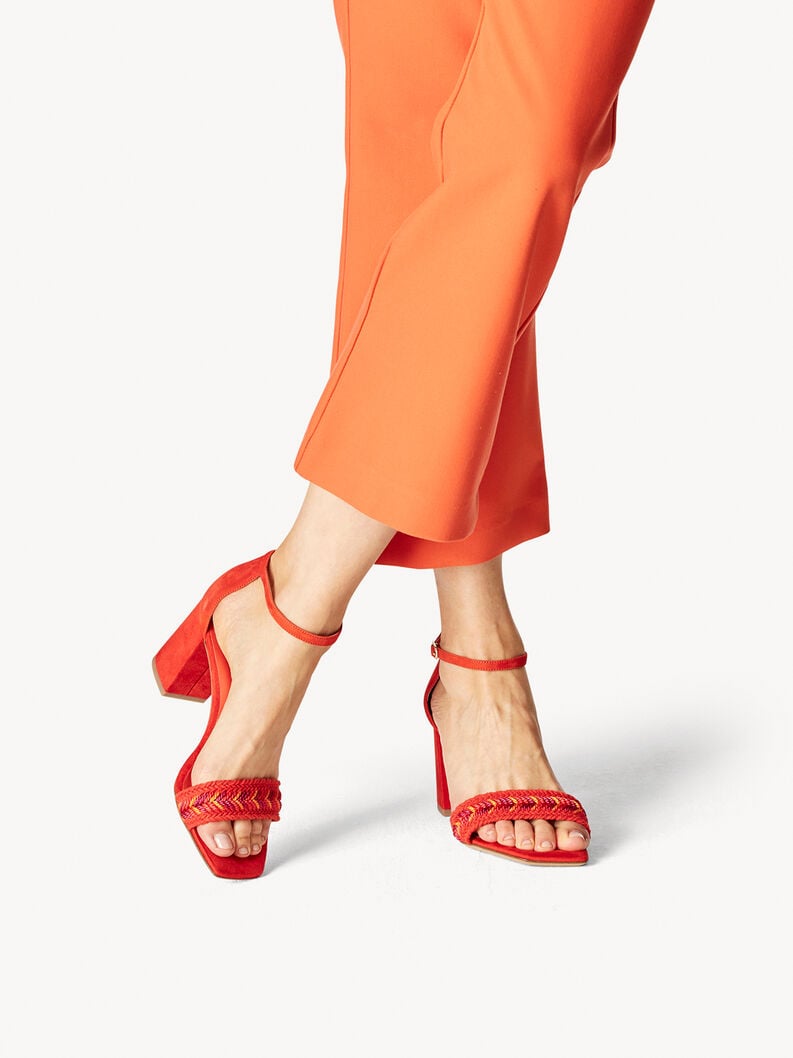 Heeled sandal - orange, FIRE, hi-res