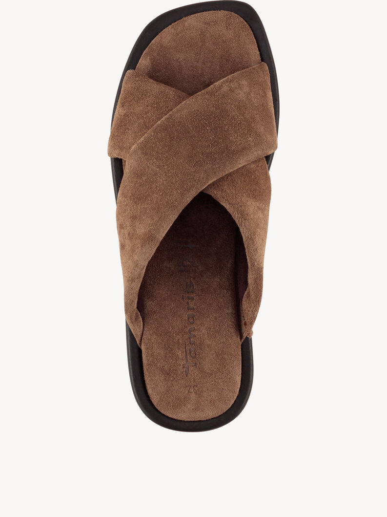 Mule en cuir - marron, BROWN SUEDE, hi-res